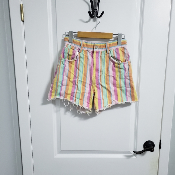 ZARA Colorful Striped Shorts - Picture 1 of 6